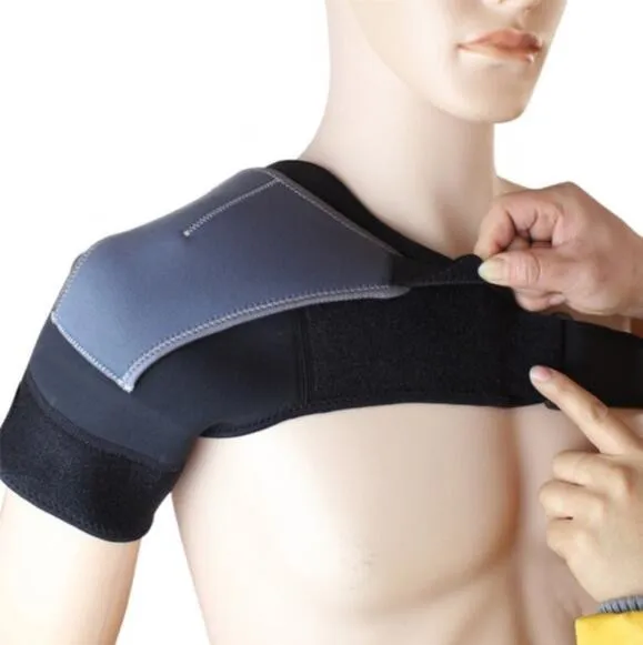 Adjustable Breathable Gym Sports Single Shoulder Support Back Brace Guard Strap Wrap Belt Band Pads Black Bandage Face Lift Tool | Красота и
