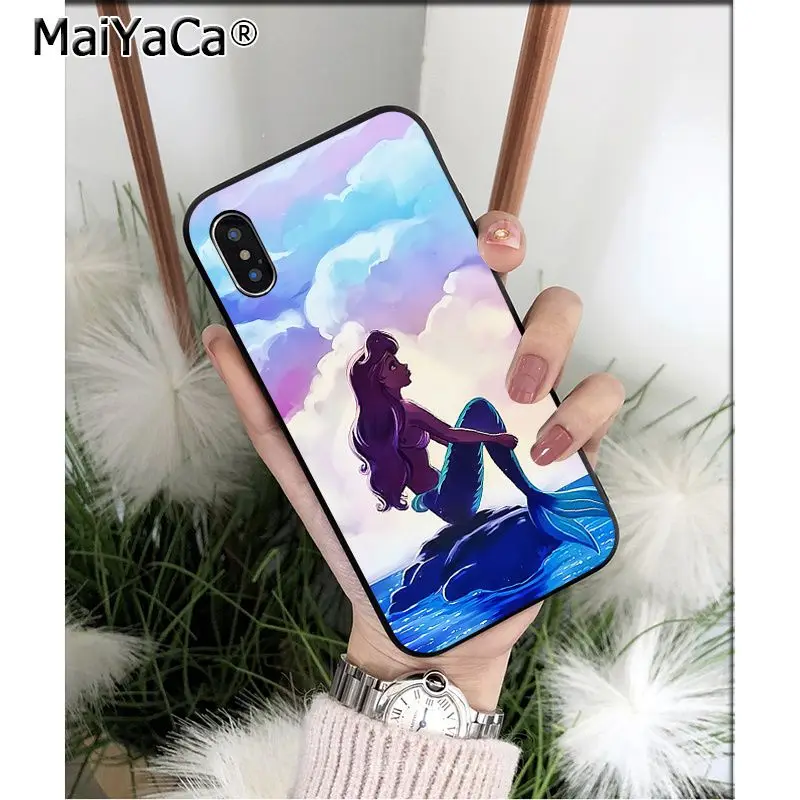MaiYaCa Ариэль Русалочка Принцесса Силиконовый ТПУ мягкий черный чехол для телефона