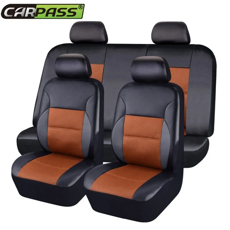 Car pass 2019 новые кожаные автомобильные чехлы на сиденья машины универсальные для