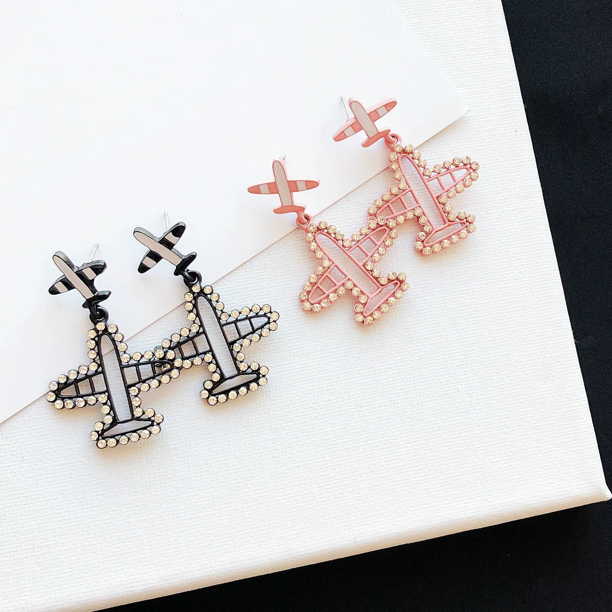 Женская Мода личность пирсинг самолета горный хрусталь серьги | Украшения и