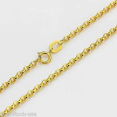 J. Lee 19 5 дюйма 18K желтое золото ожерелье 2 мм ROLO звено цепи | Украшения и аксессуары