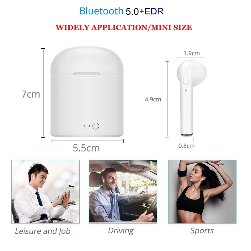 Новинка i7s TWS мини беспроводные наушники Hi-Fi стерео гарнитура Bluetooth 5,0 наушники с микрофоном зарядная коробка для телефона IOS Android