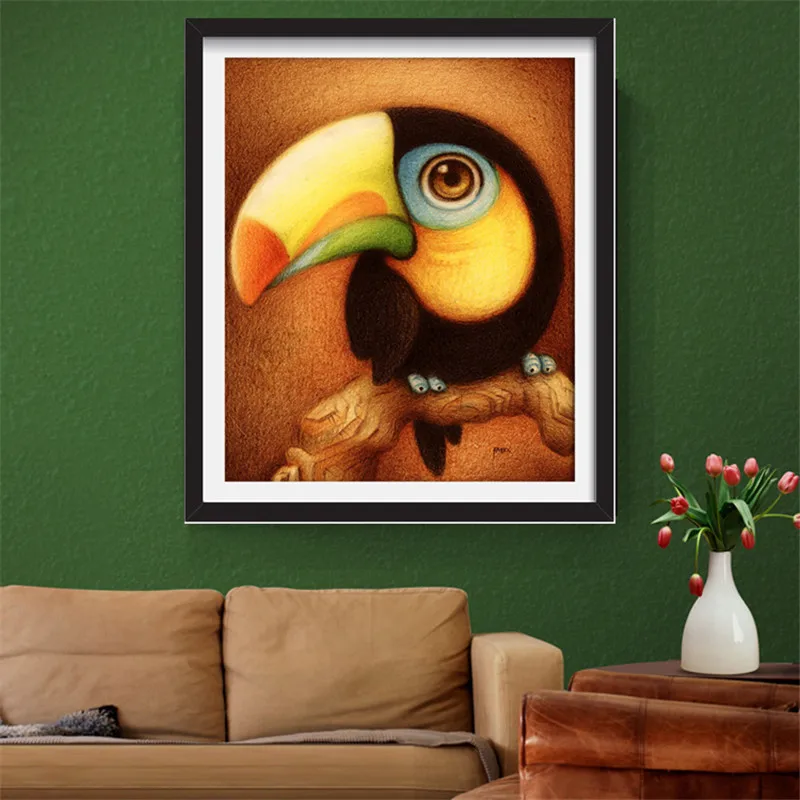 Алмазная вышивка по дереву 5D рукоделие сделай сам птицы и крест круглые стразы с