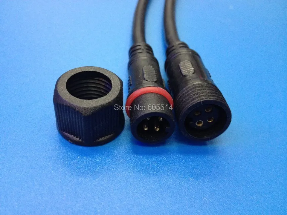 [Seven Neon] 50 пар 40 см 4*0 5 мм 4 ядра 4pin черная крышка IP66 водостойкая свиная Хвостовая
