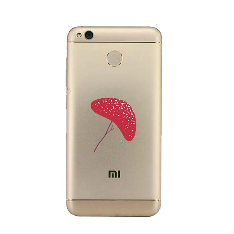 Мягкий прозрачный чехол для телефона из ТПУ с грибами xiaomi redmi 4x 4a note5a note4x 5S mi6 note3