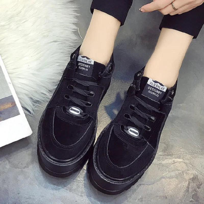 Platform shoes women thick-soled 2018 spring new wild sports casual students flat | Обувь