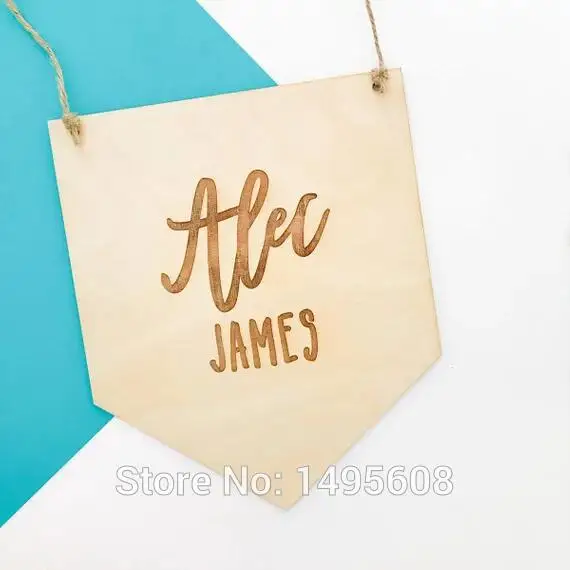 Пользовательское имя настенный Флаг Форма висячий баннер вешалка для двери
