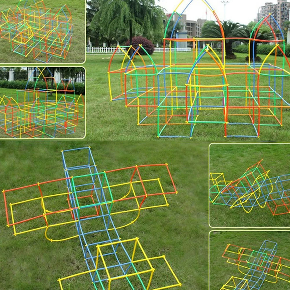 50 шт. 4D DIY соединители набор соломенных строительных блоков конструктор