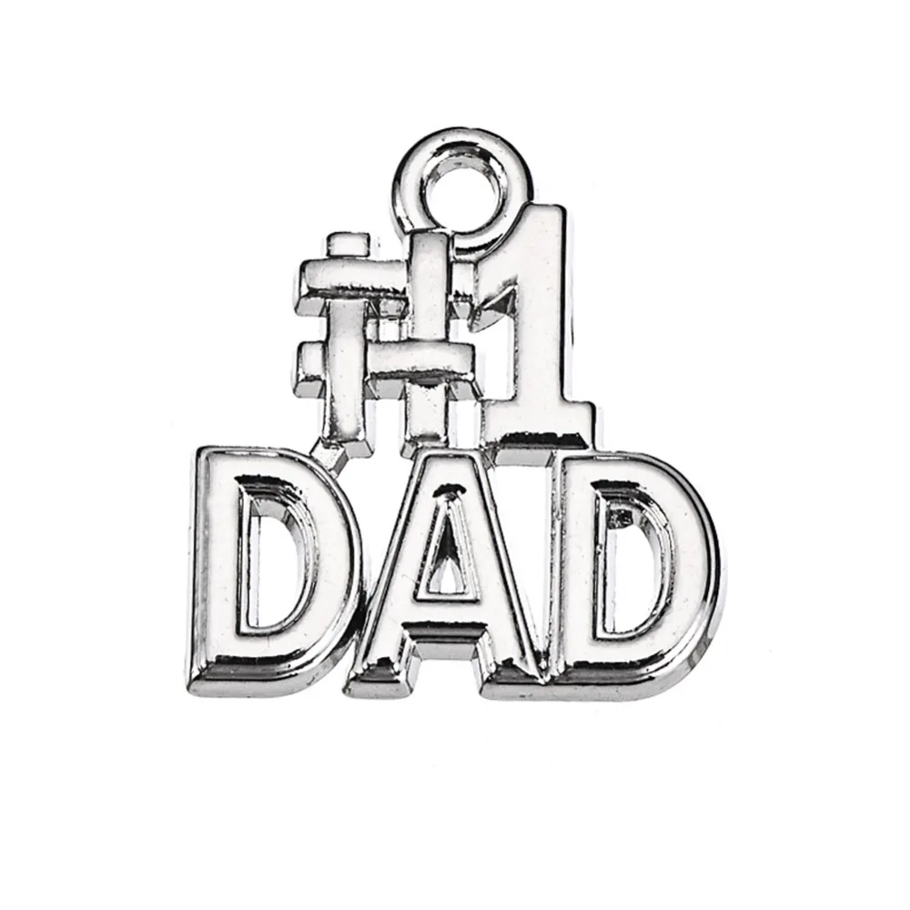 

my shape Jewelry Zinc Alloy Metal Silver Plated Number 1 Dad Charms Wholesale 20pcs