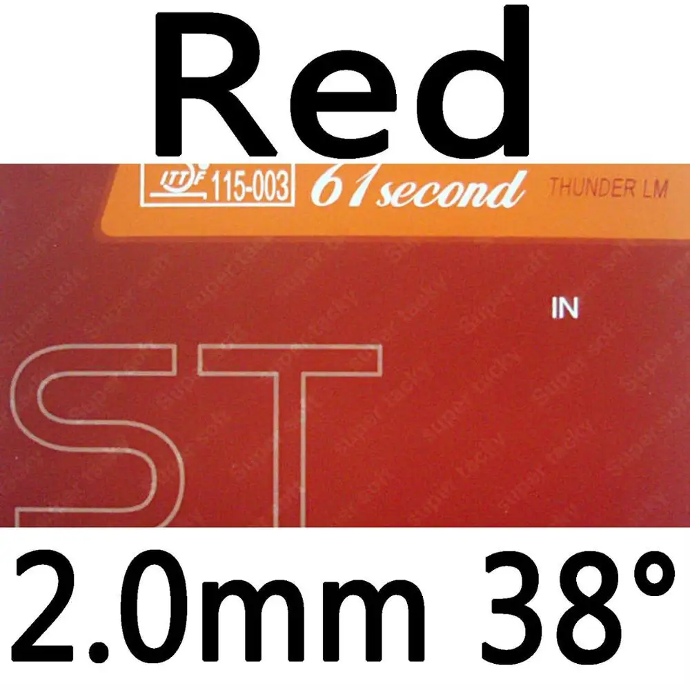 red 2.0mm H38 61second супер мягкие и супер липкий Прыщи В Настольный теннис Резина с губкой список 1,0 мм-2,2 мм - Цвет: red 2.0mm H38