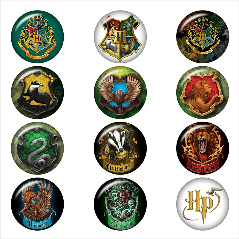 С изображением героев фильмов hp Лев со змеиным рисунком орла кнопки Круглый Стеклянный кабошон демо с плоской задней частью, украшения своими руками, 12/18 мм/20 мм/25 мм DA3030