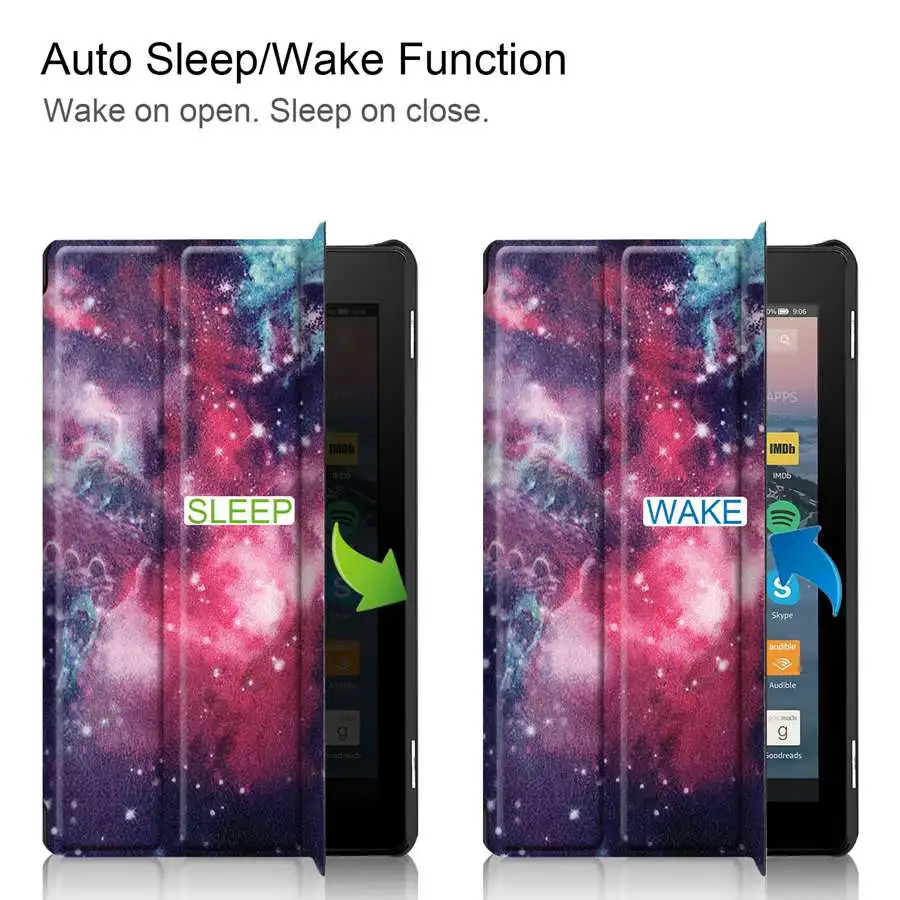 Умный чехол Trifold для Amazon Kindle Fire 7 2019 2017 с функцией автоматического сна/пробуждения