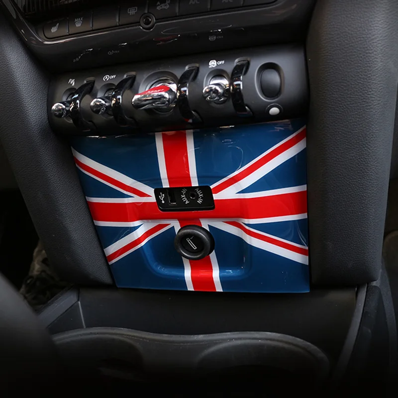 Автомобильный прикуриватель USB AUX консоли Панель рамка Крышка Стикеры для Mini Cooper