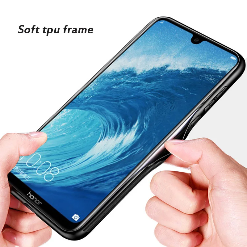 Voppton for Huawei Honor 8x Max Case 7.12 inch Luxury Glossy Tempered Glass Hard Back Phone Cover For funda |