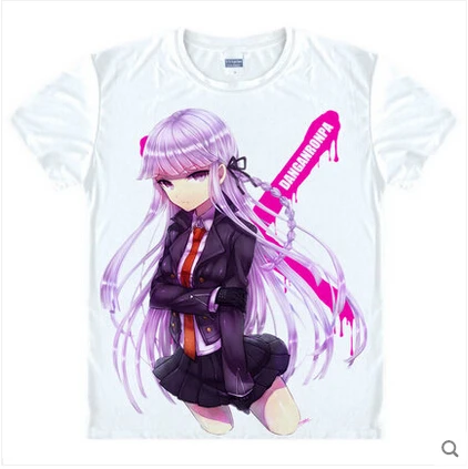 Аниме Danganronpa футболка Monokuma рубашка крутые рубашки с круглым вырезом манга Топ