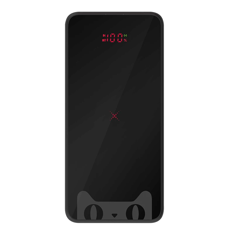 Black Baseus Tmall Cat 10000 мАч портативное Qi Беспроводное зарядное устройство, внешний аккумулятор для iPhone 11 Pro Max Xiaomi Mi 9 - Цвет: Black