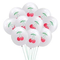 10 pcs 12inch balloons print lovely decorative cherry pattern photo props latex balloon for birthday festival party