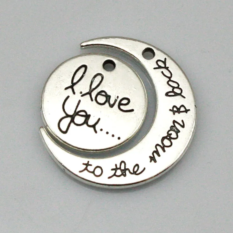 

5pcs New High quality Silver plated Moon Pendants Charms Jewelry Findings