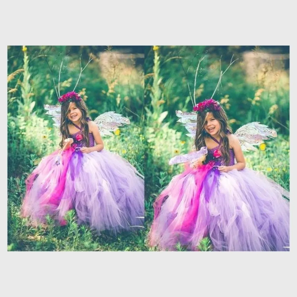 Thanks Giving Princess Tutu Baby Toddler Girl Fairy Costume Purple&ampPink Birthday Party Dress With Wreath Christmas | Детская одежда