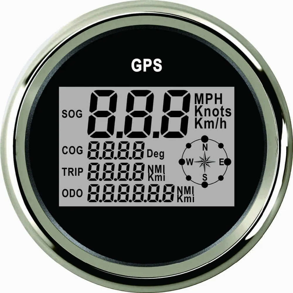 Лодочная яхта 85 мм Цифровой GPS Спидометр Одометр 0 999 узлов 12 В 24 с подсветкой|backlight|