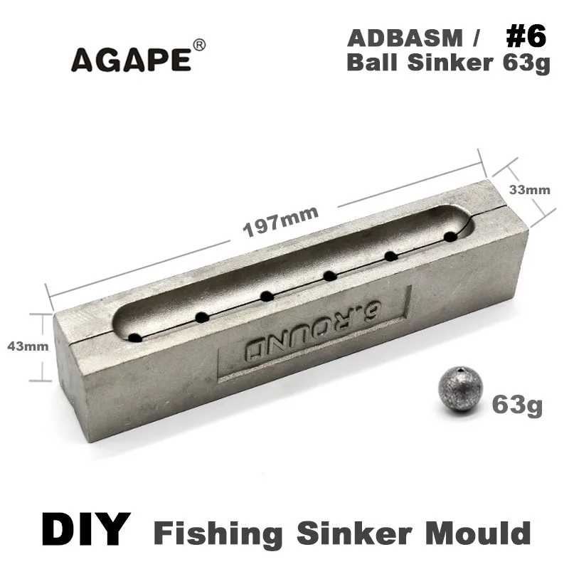 Agape DIY рыболовные шарики грузила пресс-форма ADBASM/#6 шариковый 63 г 6 полостей | Спорт