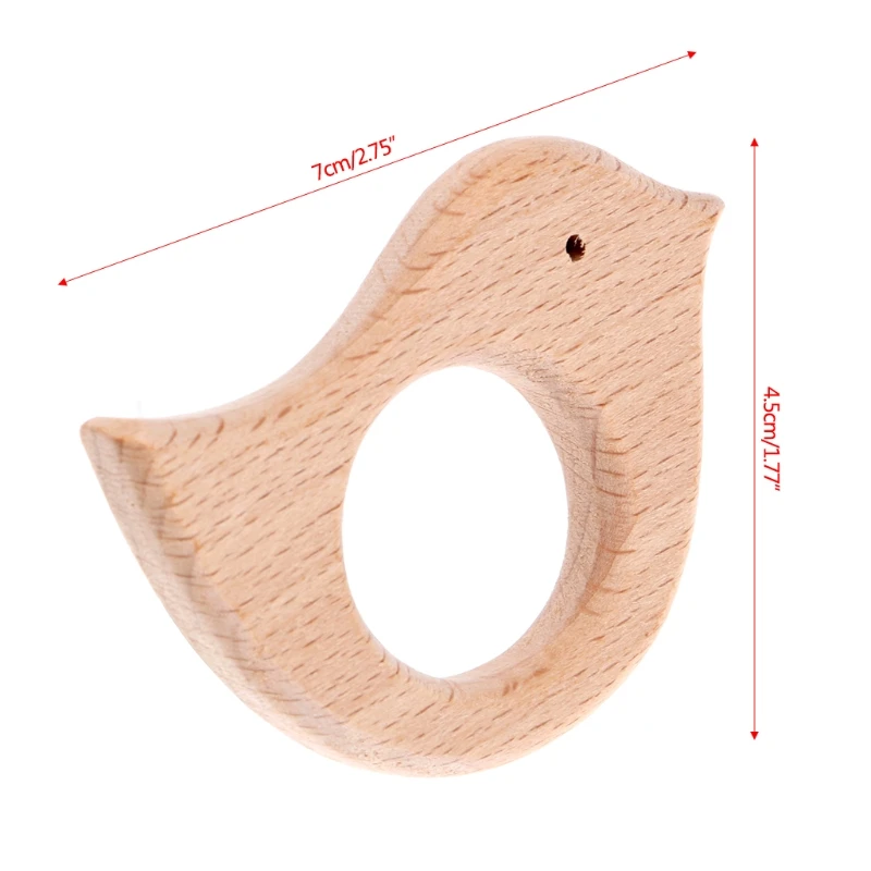 

2021 Infant Baby Teether Teething Chew Toys Shower Gift Handmade Natural Wooden Bird Pendant JUL4_17