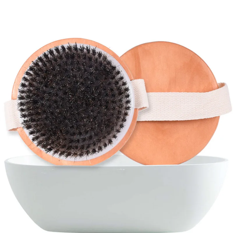 Щетка для ванны с черными конскими волосами щетка сухой кожи массажная