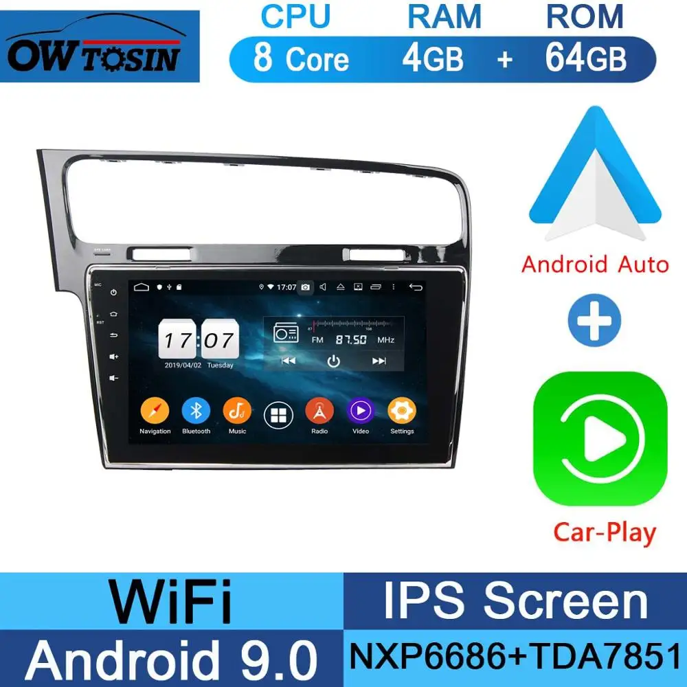 64G CarPlay Android 10," ips 8 ядерный 4G+ 64G Android 9,0 автомобильный dvd-плеер для Volkswagen Golf 7 VII VW Golf MK7 R 2013- gps Радио DSP CarPlay Parrot - Цвет: 64G CarPlay Android