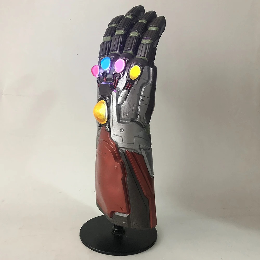 Перчатка Железного человека со светодиодами Thanos Infinity Gauntlet Мстители Endgame Железный человек Nano Gauntlet Armor Tony Stark реквизит для косплея