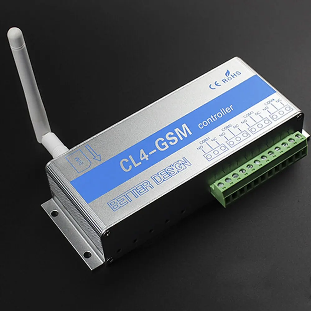 GSM SMS контроллер CL4-GSM датчик беспроводной пульт дистанционного управления с алюминиевым сплавом коробка 4 реле
