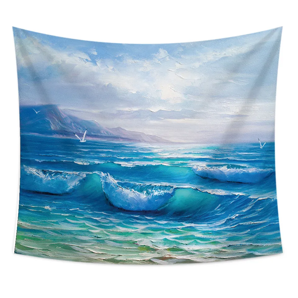 SOFTBATFY 2019 домашний декор гобелен картина маслом закат морской пейзаж настенная