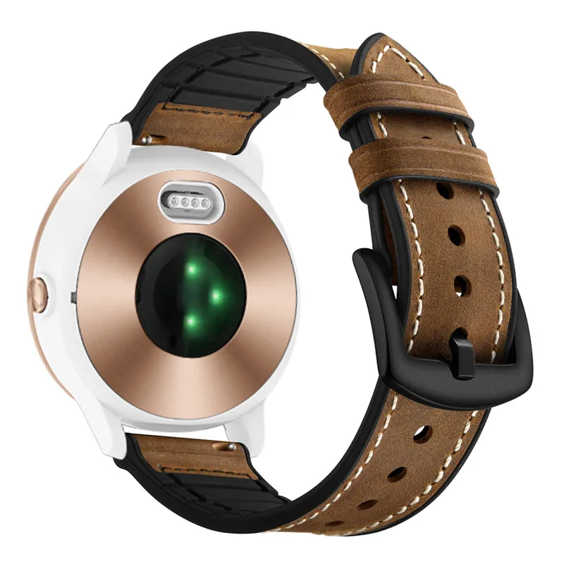 Быстрая замена кожаный силиконовый браслет для Garmin vivoactive 3 music Venu Forerunner 245 645 ремешок умные часы мягкий браслет