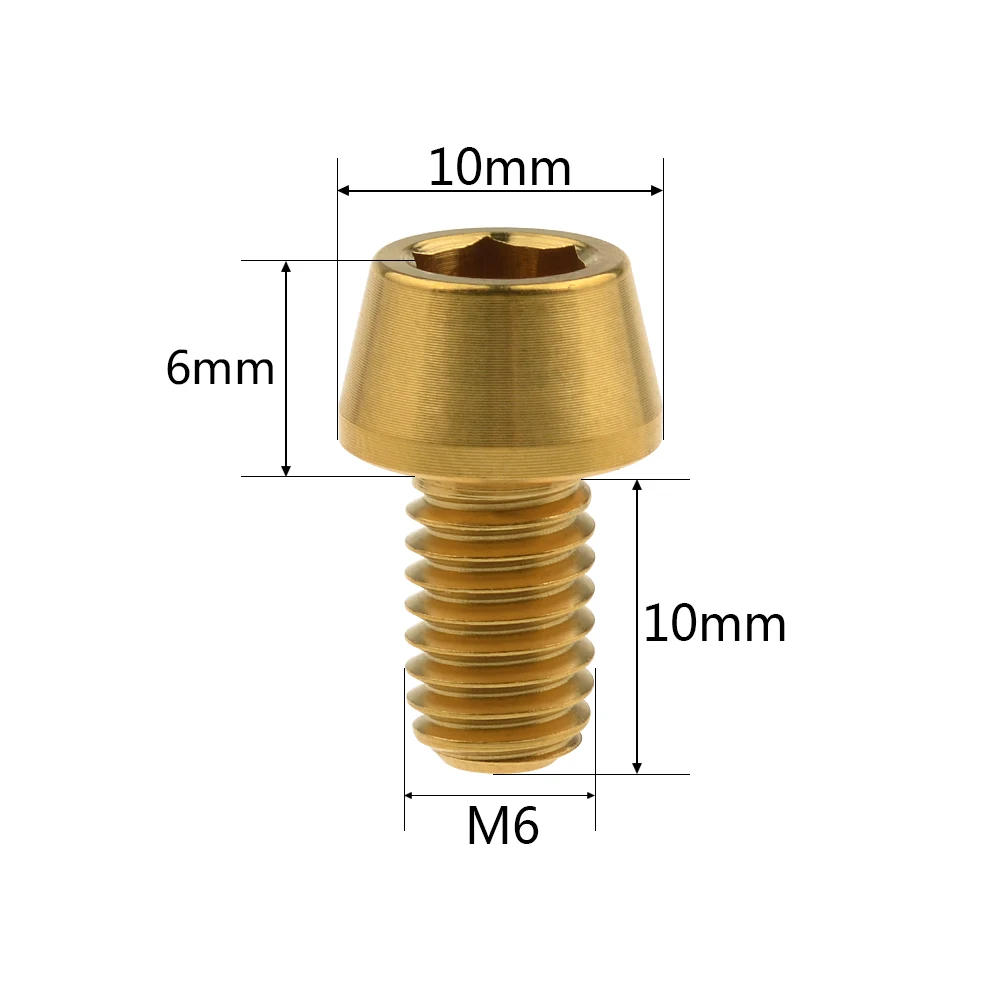 Титановые болты Ti винтовые конические головки M6x10 15 16 18 мм велосипедные болты для велосипедных деталей