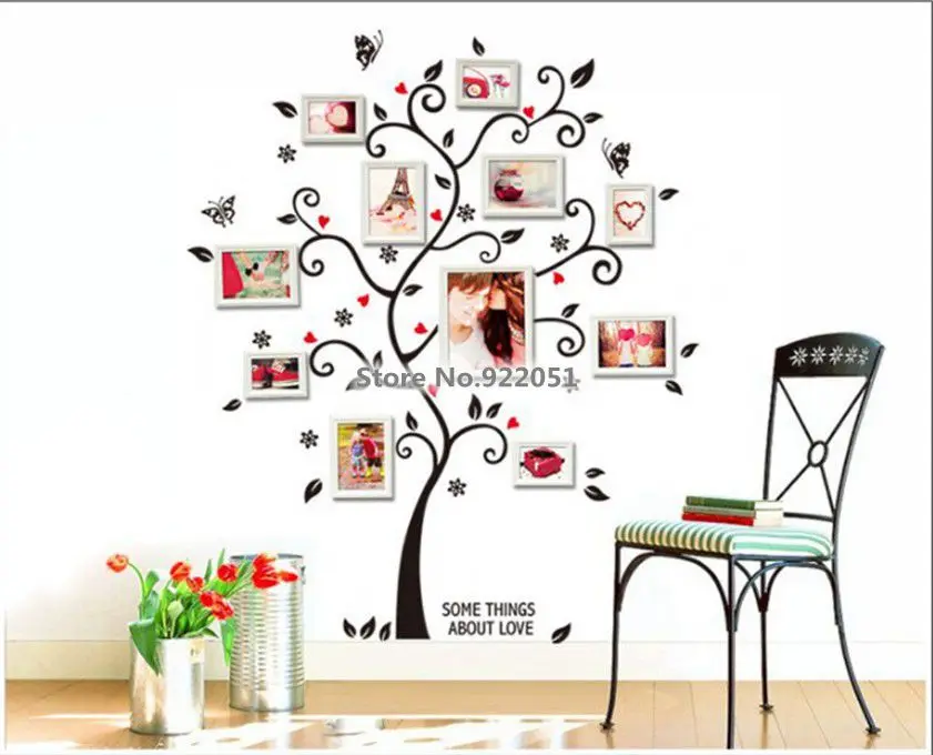 Ay6031 большие Colorful семья фоторамка стена наклейка детский сад своими руками