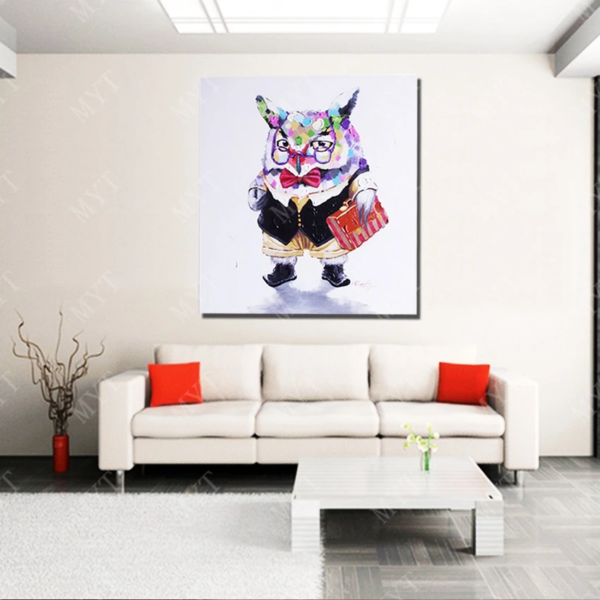 Абстрактные животные мультфильм холст картины маслом дешевая цена ткань