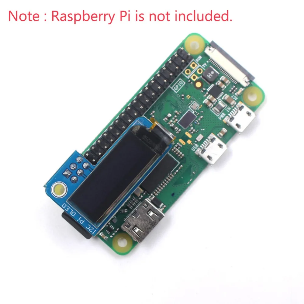 Монохромный экран PiOLED 0 91 дюйма IIC I2C 128x32 OLED для Raspberry Pi 3 Zero SSD1306 белый постоянный