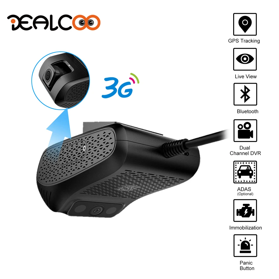 Dealcoo Видеорегистраторы для автомобилей Камера ADAS 1080P FHD WDR 3G Wi Fi gps отслеживания