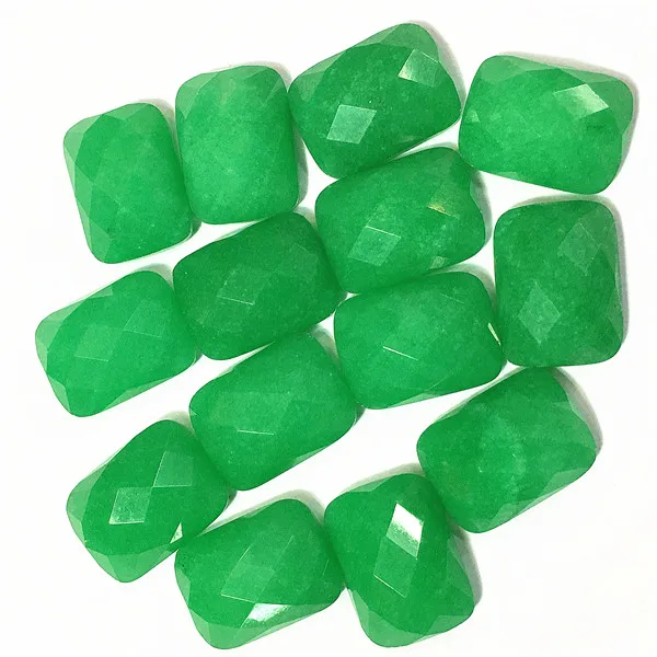 Malay jade Газель 20шт натуральный камень Кабошон Квадратные бусины ручной резки 12*16 мм опал бусины тигровый глаз для изготовления ювелирных изделий - Цвет: Malay jade