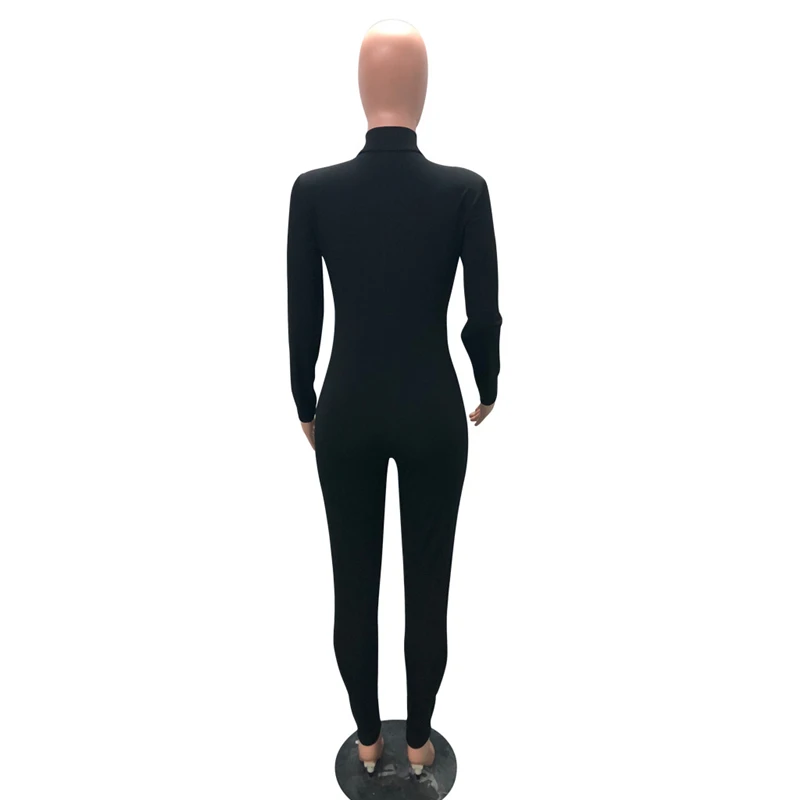 Adogirl 2018 весенние облегающие комбинезоны с воротником-стойкой и длинным рукавом