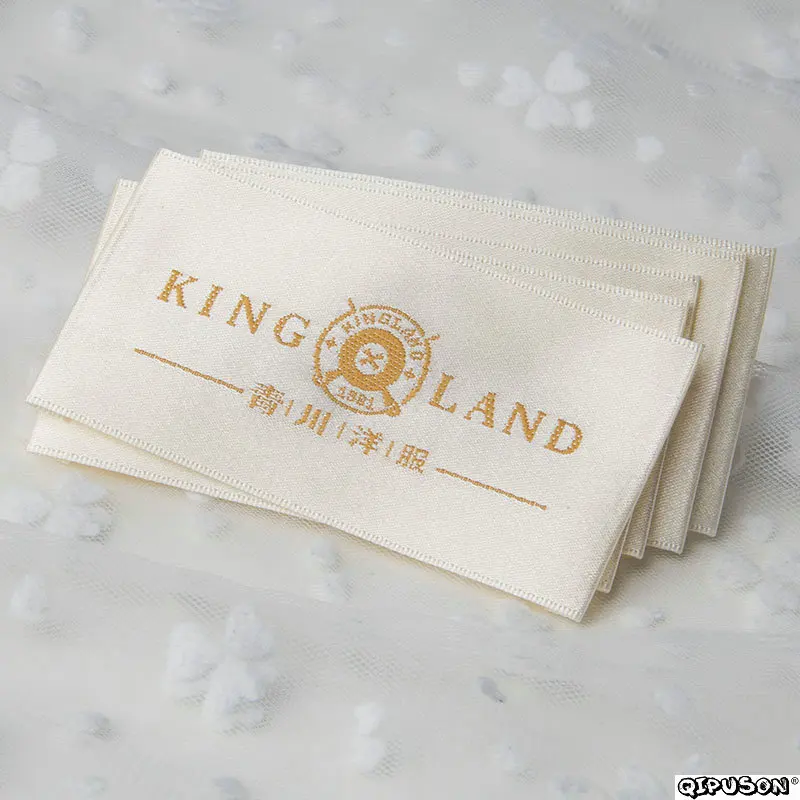 DH018 фирменные тканые этикетки с логотипом на заказ ярлыки для одежды