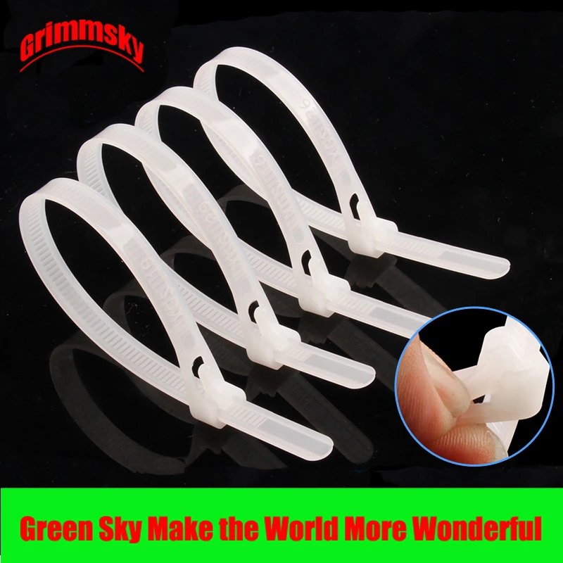 

20Pcs/Lot White Color 5*200/8*150/8*200/8*250/8*300/8*400/8*450MM 8/6/8/10/12/16/18Inch Cable Ties Reusable