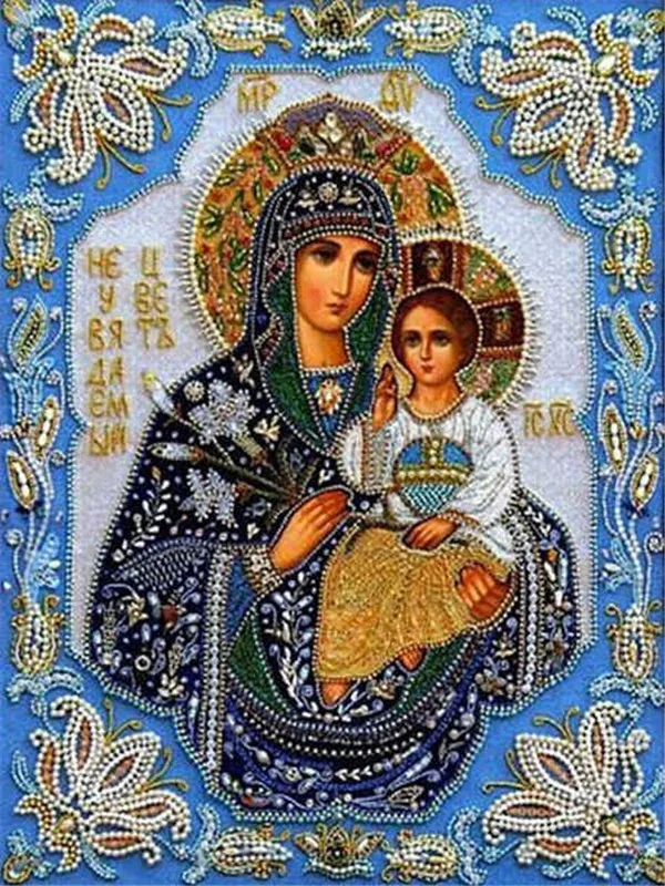 FV2977 HUACAN Алмазная вышивка крестиком икона религия полная квадратная Алмазная мозаика Мадонна DIY Фараон стразы украшение дома - Цвет: FV2977