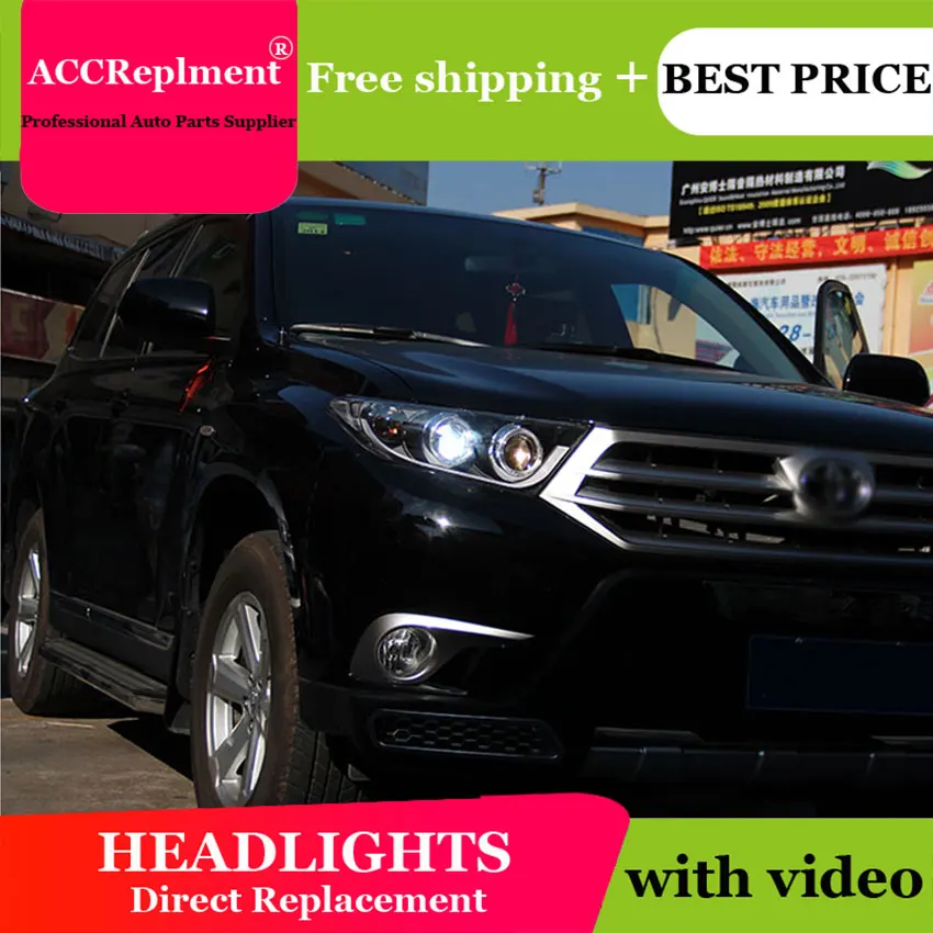 Автомобильный Стайлинг для Highlander головной светильник s U angel eyes 2012 2013 светодиодный