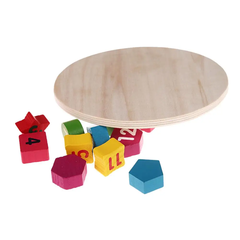

Wooden Block 12 Number Colorful Digital Geometry Clock Baby Educational Bricks Toy Baby Kids Children Toys Gifts 4 Styles