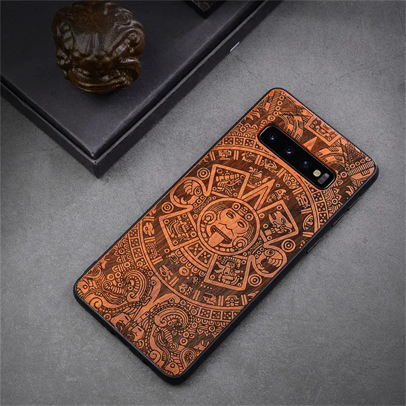 color 1 Новинка, чехол для samsung Galaxy S10, тонкая деревянная задняя крышка, TPU бампер, чехол для samsung S10, samsung s10 plus, чехол для телефона s - Цвет: color 1
