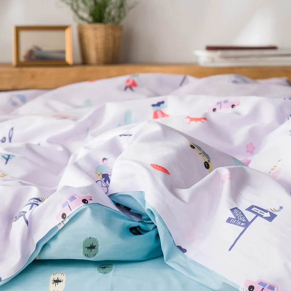 Постельное белье из скандинавского хлопка для машин белый комплект постельного