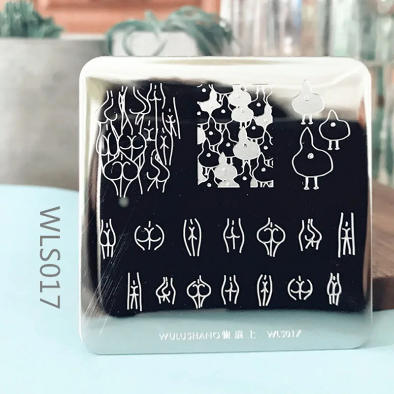 Геометрический дизайн ногтей штамп пластины шаблоны WLS штамповки 6*6 см