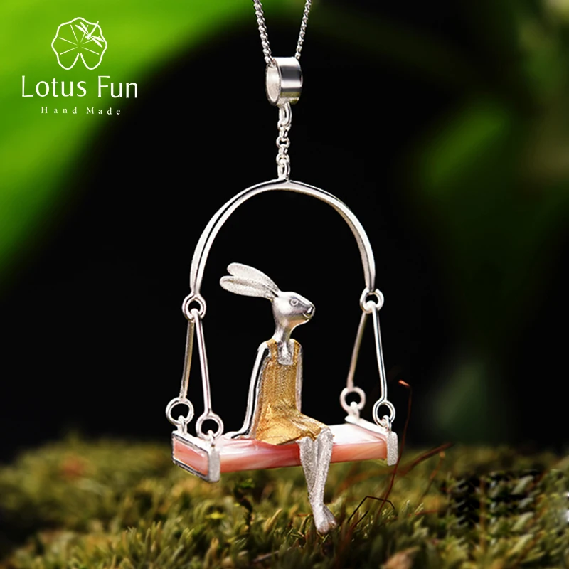 Lotus Fun реальные 925 пробы серебро Natural Sea Shell ручная работа хорошее ювелирное изделие