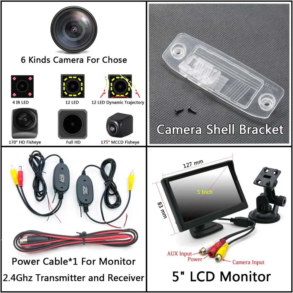 Cam Wireless 5 LCD 175 градусов 1080 P Fisheye автомобиля обратный заднего вида Камера для hyundai Соната Sorento Tucson Verna Kia K3 Carens sorentoborrego автомобиля - Название цвета: Cam Wireless 5 LCD