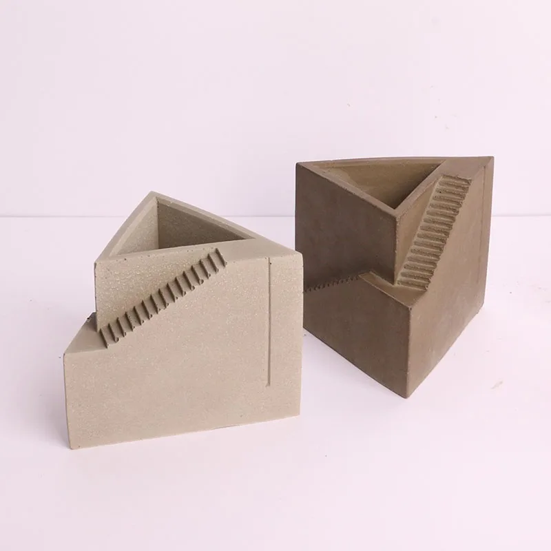 Geometric Penholder Plaster Molds Succulent Plants Flowerpot Concrete Silicone Mold Cement Clay Craft Mould For Desk Decor